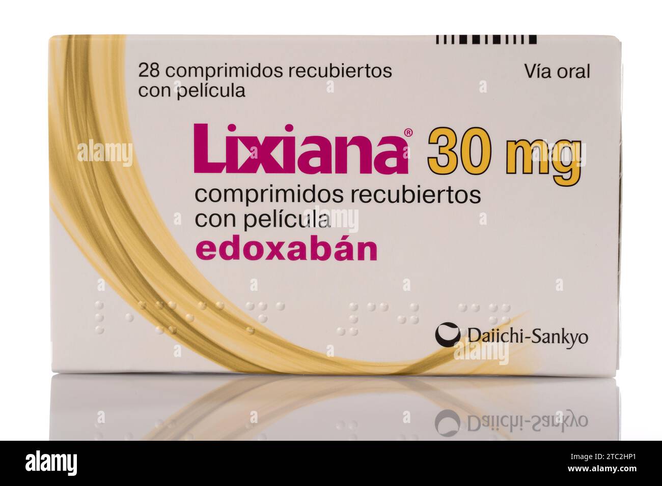 A box of Lixiana 30 mg pills isolated on white Blood anticoagulant medication for the prevention of stroke and thrombosis Photograph taken in Spain Stock Photo - Alamy - Jumarald Pharmacy & Wellness A box of Lixiana 30 mg pills isolated on white. Blood anticoagulant medication for the prevention of stroke and thrombosis. Photograph taken in Spain Stock Photo - Alamy