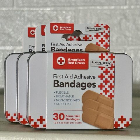 American Red Cross First Aid Bandages Reusable Camping Tin - 3 Pack