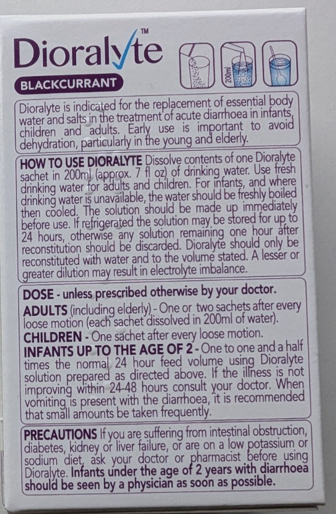 Dioralyte Blackcurrant Sachets 6x Oral Electrolyte Rehydration Powder Fast UK - Jumarald Pharmacy & Wellness Dioralyte Blackcurrant Sachets 6x Oral Electrolyte Rehydration Powder Fast UK