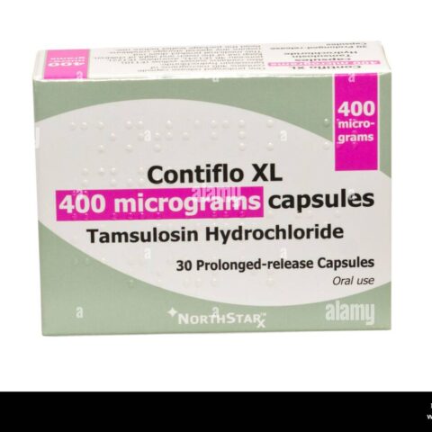 Pack Packet Box Of Contiflo XL 400 Micrograms Capsules Tamsulosin Hydrochloride Stock Photo - Alamy