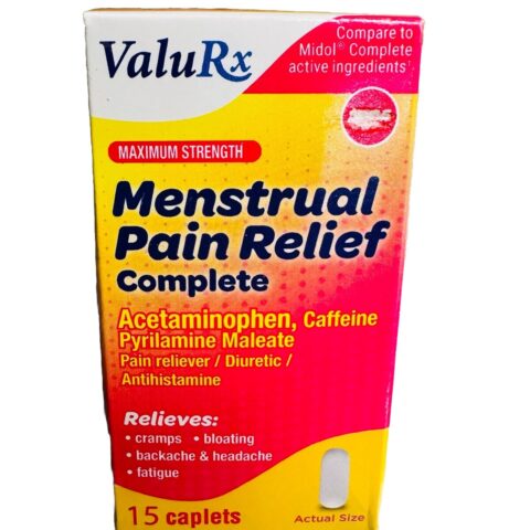ValuRx Menstrual Pain Relief Complete 1pk of 15 Caplets -Brand New-SHIPS N 24 H