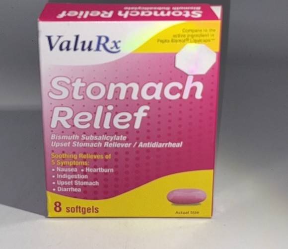 ValuRx Stomach Relief-Upset Stomach ReliefDiarrheaNausea-8 Softgels-NEW - Jumarald Pharmacy & Wellness ValuRx Stomach Relief-Upset Stomach Relief/Diarrhea/Nausea-8 Softgels-NEW